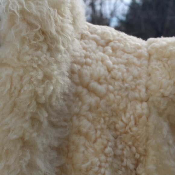 VTG FUR COAT Virgin Lamb Shearling Body-Mongolian Lamb Fur Collar & Cuffs 1980s - Picture 7 of 10